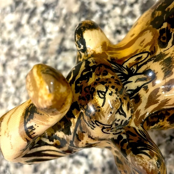 La Vie Elephant Figurine Safari Animal Print Patchwork - Picture 7 of 12